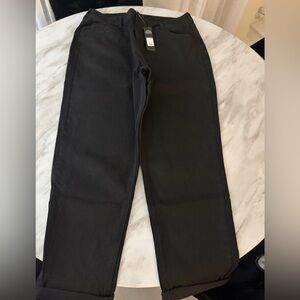 Black Straight-Legged Mama Jeans